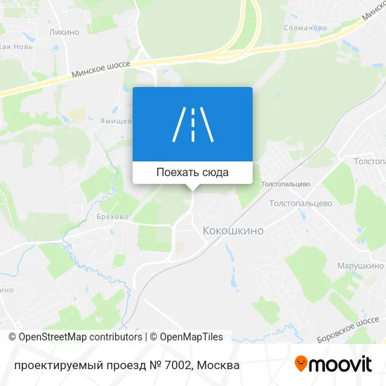 Карта проектируемый проезд № 7002