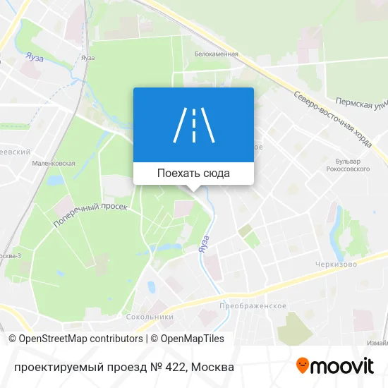 Карта проектируемый проезд № 422
