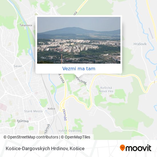 Košice-Dargovských Hrdinov mapa