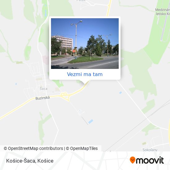 Košice-Šaca mapa