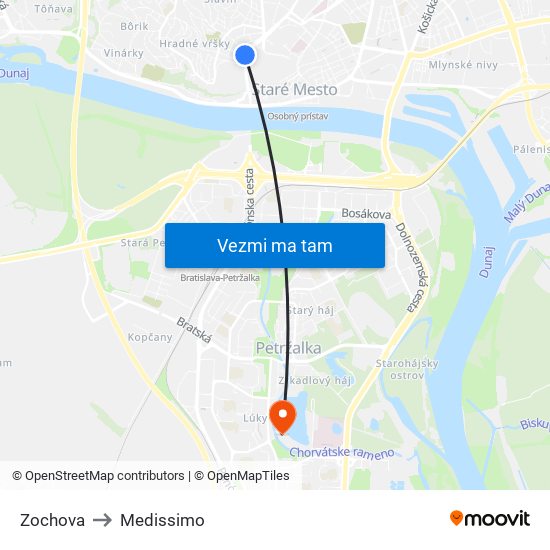 Zochova to Medissimo map