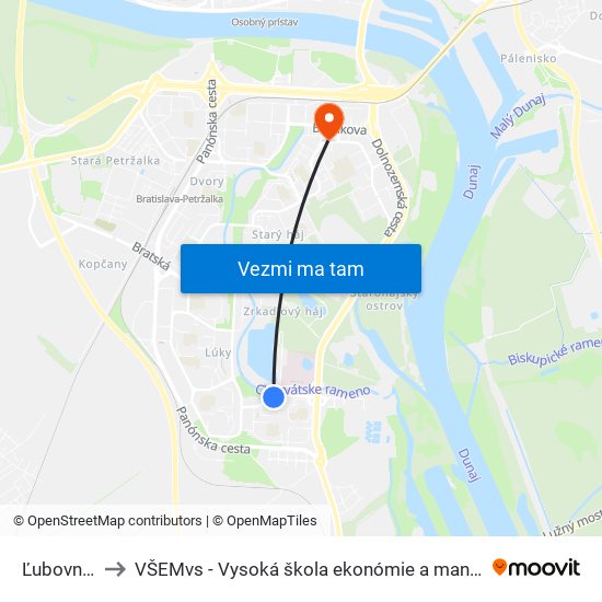 Ľubovnianska to VŠEMvs - Vysoká škola ekonómie a manažmentu verejnej správy map