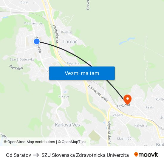 Od Saratov to SZU Slovenska Zdravotnicka Univerzita map