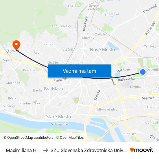 Maximiliána Hella to SZU Slovenska Zdravotnicka Univerzita map