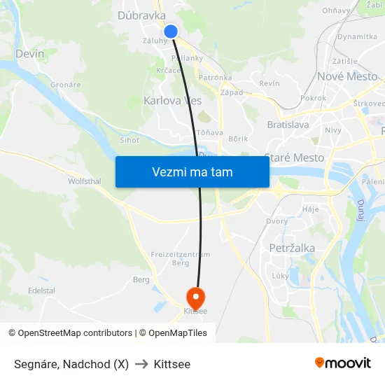 Segnáre, Nadchod (X) to Kittsee map