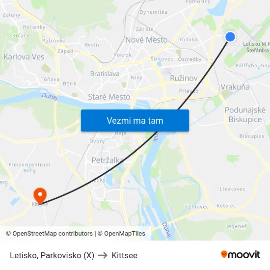 Letisko, Parkovisko (X) to Kittsee map