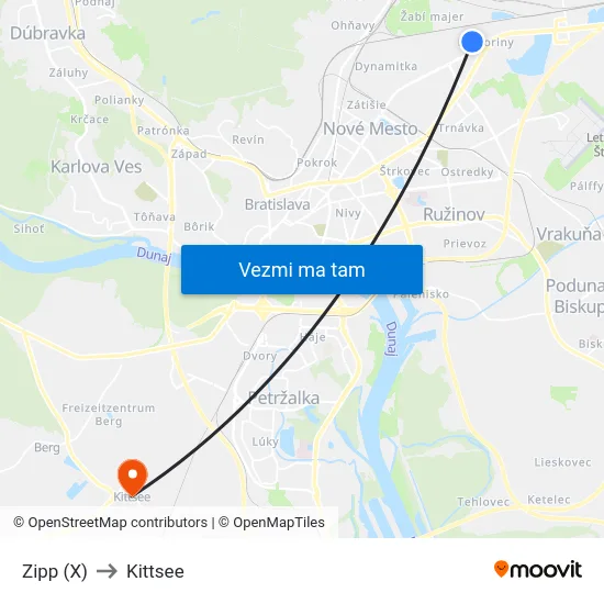 Zipp (X) to Kittsee map