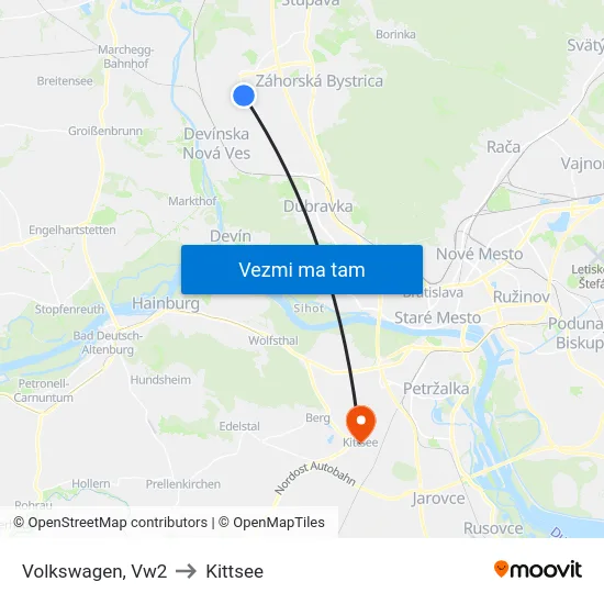 Volkswagen, Vw2 to Kittsee map