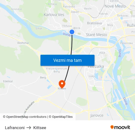 Lafranconi to Kittsee map