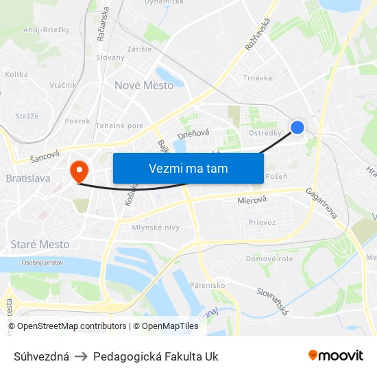 Súhvezdná to Pedagogická Fakulta Uk map