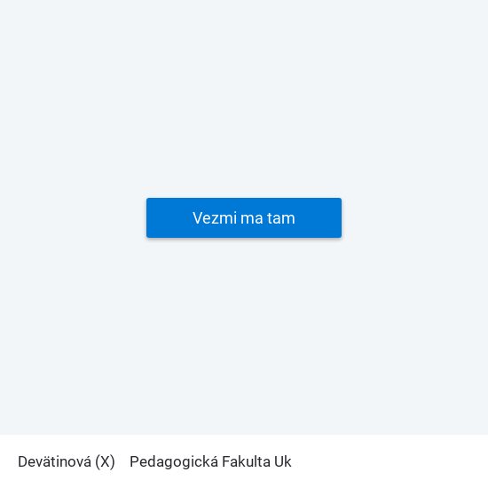 Devätinová (X) to Pedagogická Fakulta Uk map