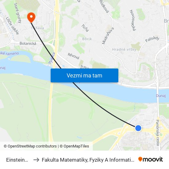 Einsteinova to Fakulta Matematiky, Fyziky A Informatiky Uk map