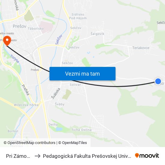 Pri Zámočku to Pedagogická Fakulta Prešovskej Univerzity map