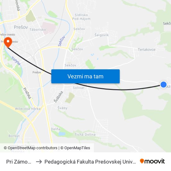 Pri Zámočku to Pedagogická Fakulta Prešovskej Univerzity map