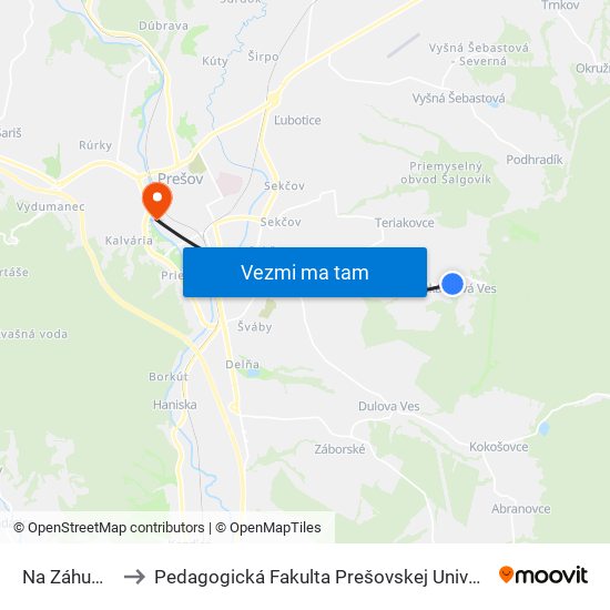 Na Záhumní to Pedagogická Fakulta Prešovskej Univerzity map