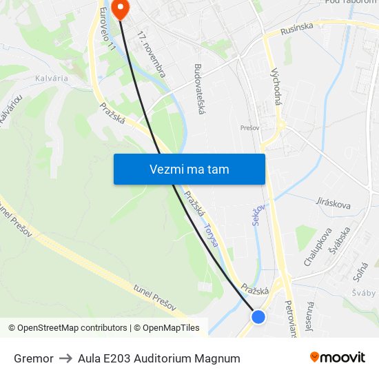 Gremor to Aula E203 Auditorium Magnum map