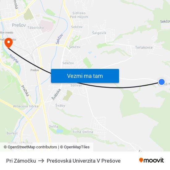 Pri Zámočku to Prešovská Univerzita V Prešove map