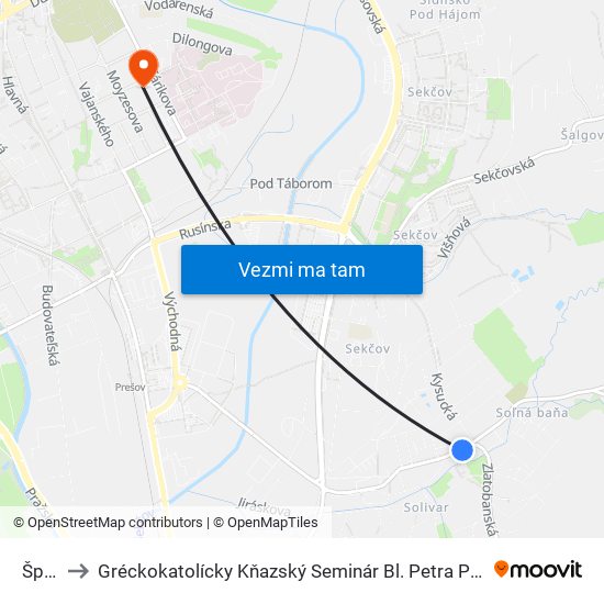 Šport to Gréckokatolícky Kňazský Seminár Bl. Petra Pavla Gojdiča map