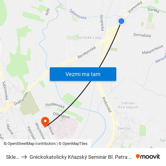 Skleník to Gréckokatolícky Kňazský Seminár Bl. Petra Pavla Gojdiča map