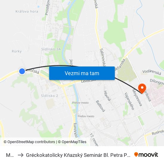 Mýto to Gréckokatolícky Kňazský Seminár Bl. Petra Pavla Gojdiča map