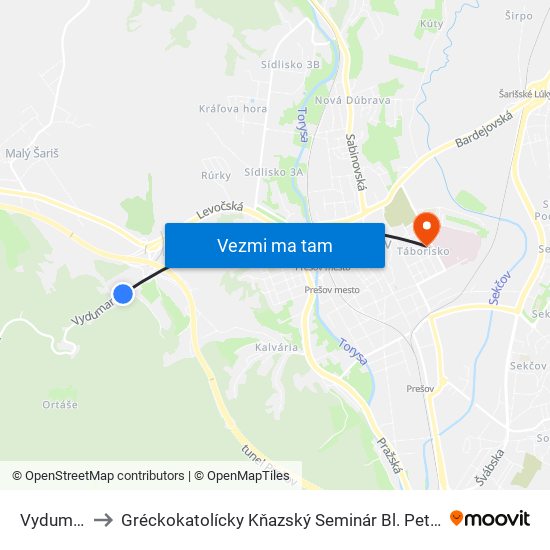 Vydumanec to Gréckokatolícky Kňazský Seminár Bl. Petra Pavla Gojdiča map