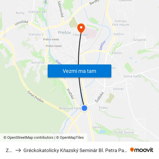 Zvl I to Gréckokatolícky Kňazský Seminár Bl. Petra Pavla Gojdiča map