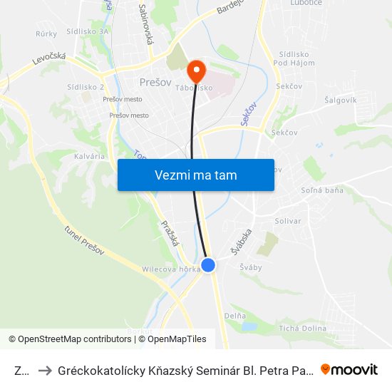 Zvl I to Gréckokatolícky Kňazský Seminár Bl. Petra Pavla Gojdiča map