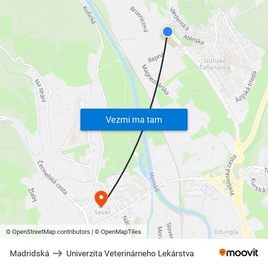 Madridská to Univerzita Veterinárneho Lekárstva map