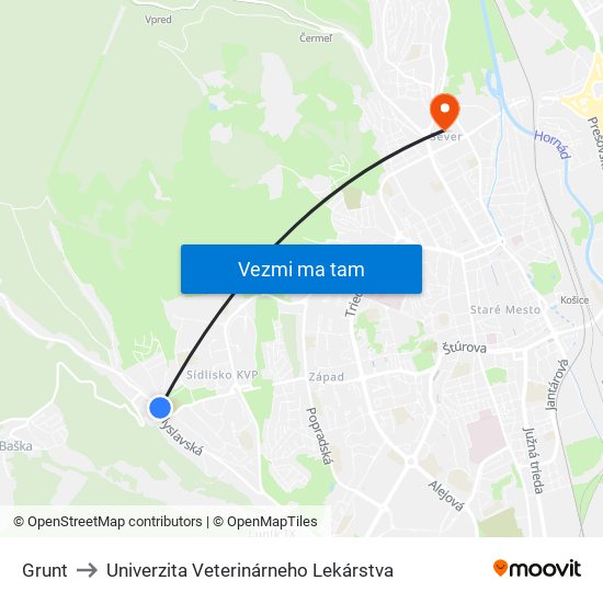 Grunt to Univerzita Veterinárneho Lekárstva map