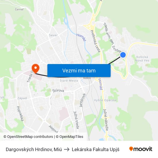 Dargovských Hrdinov, Miú to Lekárska Fakulta Upjš map