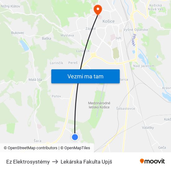 Ez Elektrosystémy to Lekárska Fakulta Upjš map