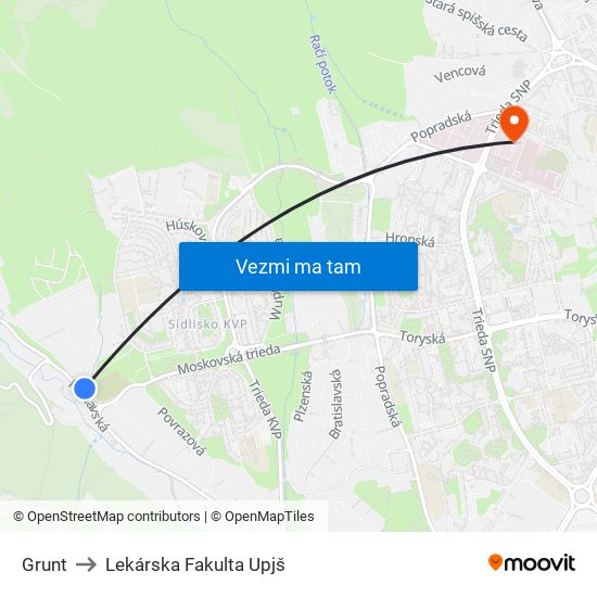 Grunt to Lekárska Fakulta Upjš map