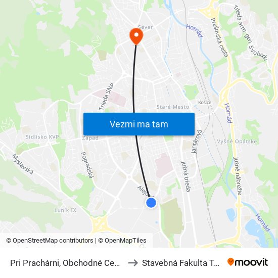 Pri Prachárni, Obchodné Centrá to Stavebná Fakulta Tuke map