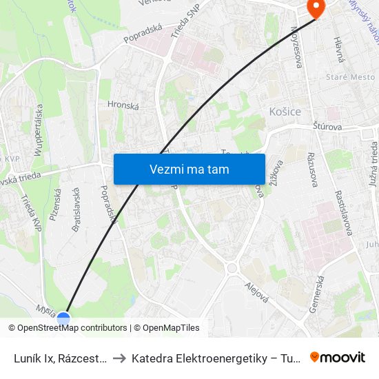 Luník Ix, Rázcestie to Katedra Elektroenergetiky – Tuke map