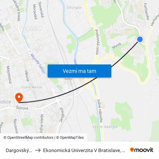 Dargovských Hrdinov, Miú to Ekonomická Univerzita V Bratislave, Podnikovohospodárska Fakulta V Košiciach map