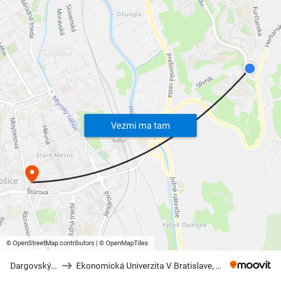 Dargovských Hrdinov, Miú to Ekonomická Univerzita V Bratislave, Podnikovohospodárska Fakulta V Košiciach map