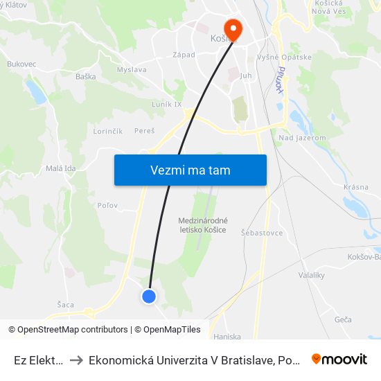 Ez Elektrosystémy to Ekonomická Univerzita V Bratislave, Podnikovohospodárska Fakulta V Košiciach map