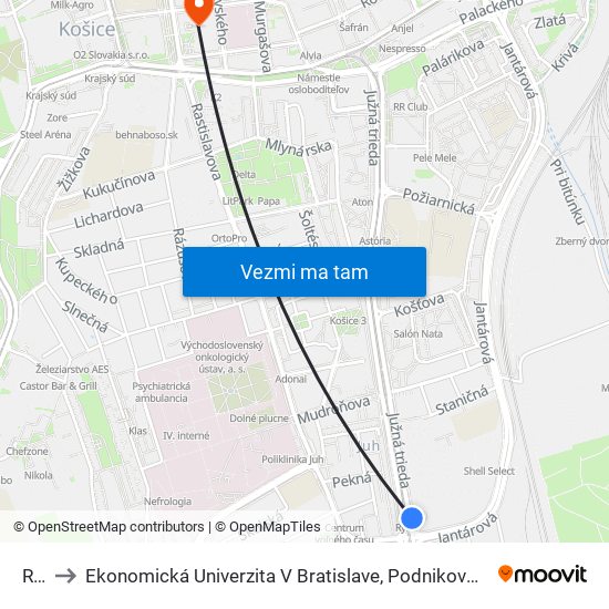 Ryba to Ekonomická Univerzita V Bratislave, Podnikovohospodárska Fakulta V Košiciach map