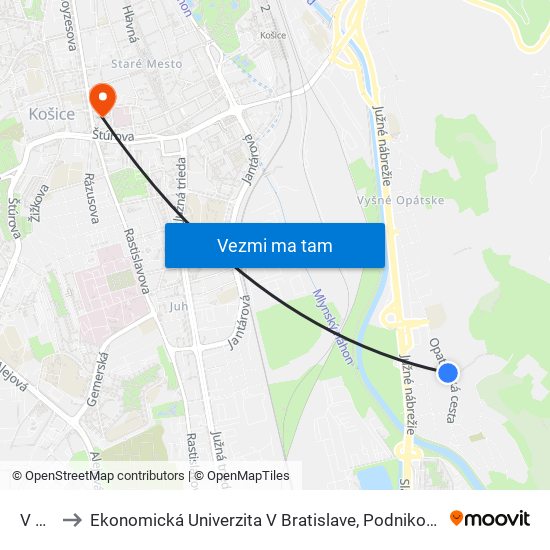 V Úvoze to Ekonomická Univerzita V Bratislave, Podnikovohospodárska Fakulta V Košiciach map