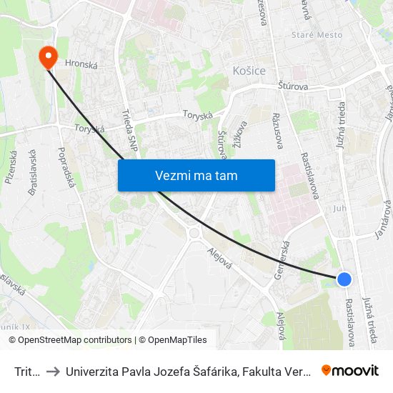 Triton to Univerzita Pavla Jozefa Šafárika, Fakulta Verejnej Správy map