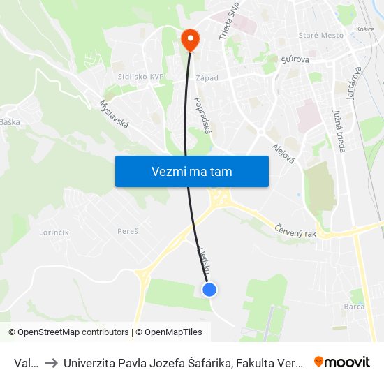 Valeo to Univerzita Pavla Jozefa Šafárika, Fakulta Verejnej Správy map