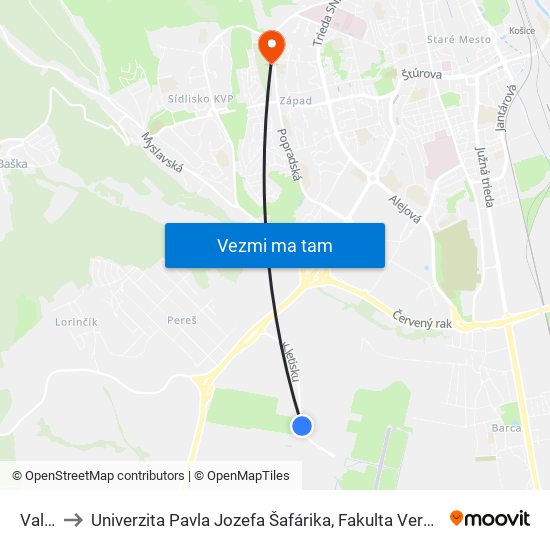 Valeo to Univerzita Pavla Jozefa Šafárika, Fakulta Verejnej Správy map