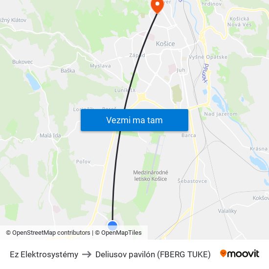 Ez Elektrosystémy to Deliusov pavilón (FBERG TUKE) map