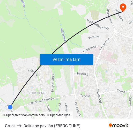 Grunt to Deliusov pavilón (FBERG TUKE) map