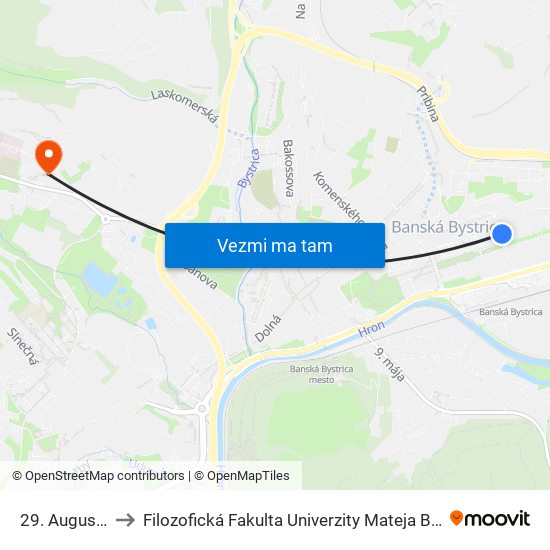 29. Augusta to Filozofická Fakulta Univerzity Mateja Bela map