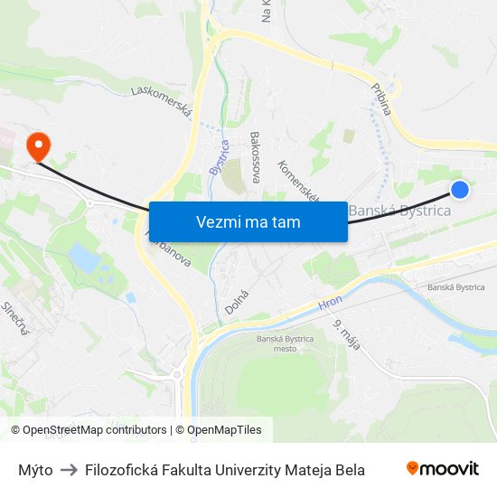 Mýto to Filozofická Fakulta Univerzity Mateja Bela map