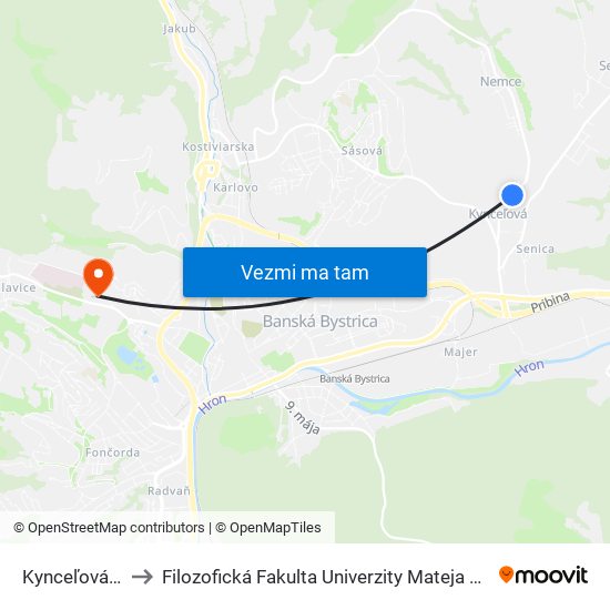 Kynceľová Ii. to Filozofická Fakulta Univerzity Mateja Bela map