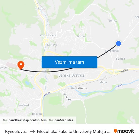 Kynceľová Ii. to Filozofická Fakulta Univerzity Mateja Bela map