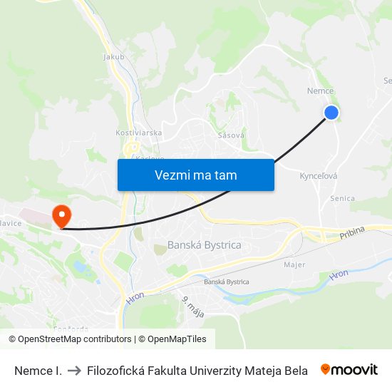 Nemce I. to Filozofická Fakulta Univerzity Mateja Bela map