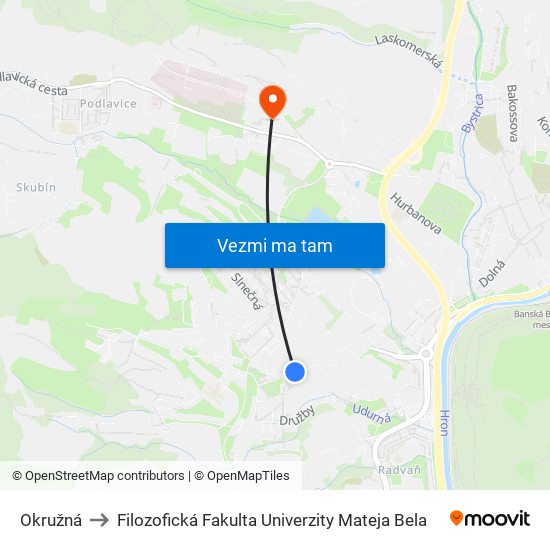 Okružná to Filozofická Fakulta Univerzity Mateja Bela map